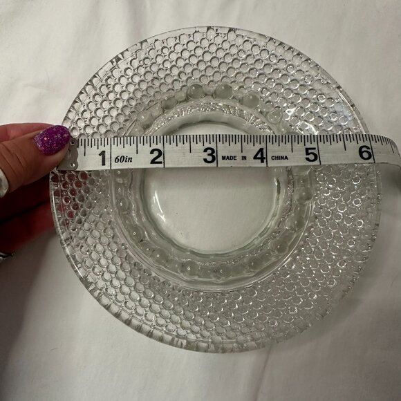 Vintage Clear Glass Hobnail Design Ashtray Catch-all Dish Raised Bubble Pattern - Picture 7 of 7
